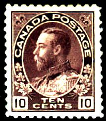 TEN CENTS BROWNISH-PURPLE