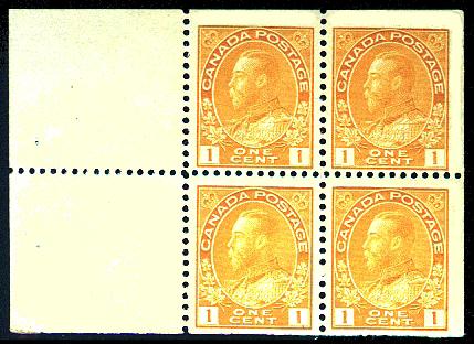 ONE CENT YELLOW 4-PANE BOOKLET