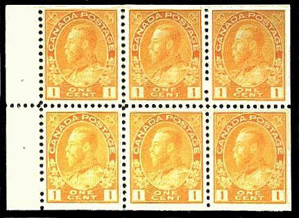 ONE CENT YELLOW 6-PANE BOOKLET