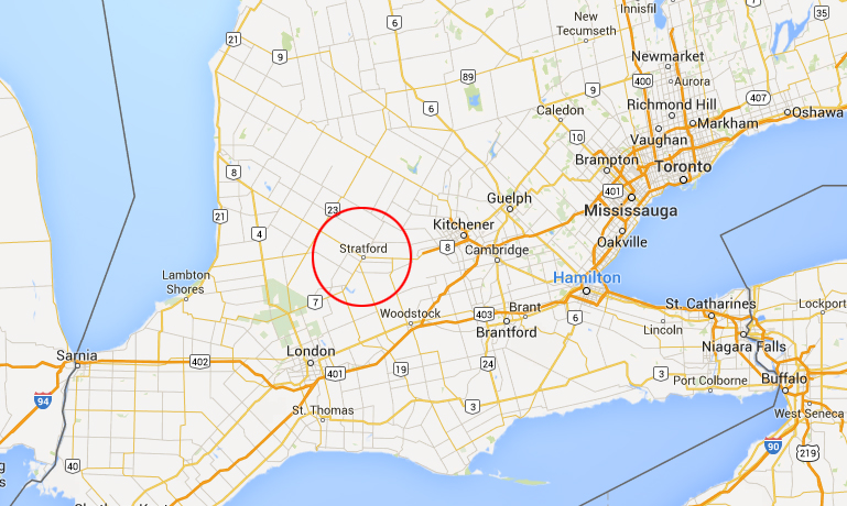 Map stratford ontario Stratford Ontario